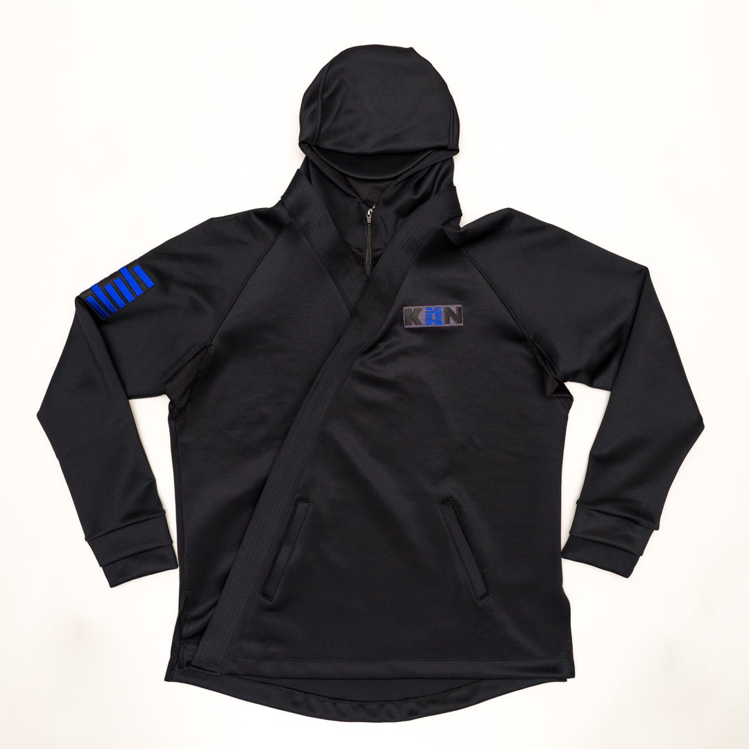 Fabric - This top-of-the-line fabric is used by big brands for their most elite pieces. The Ninja Hoodie is extremely soft with 4 way stretch capability and Max Dri Moisture Wicking to keep you comfortable while performing the most rigorous Ninja tasks. At 350 GSM, it's thick yet breathable to keep you warm during your missions!